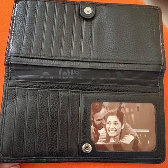 Brighton Furguson Tiger Animal Print Leather Wallet w Silver Burnished Hardware - Picture 3 of 9